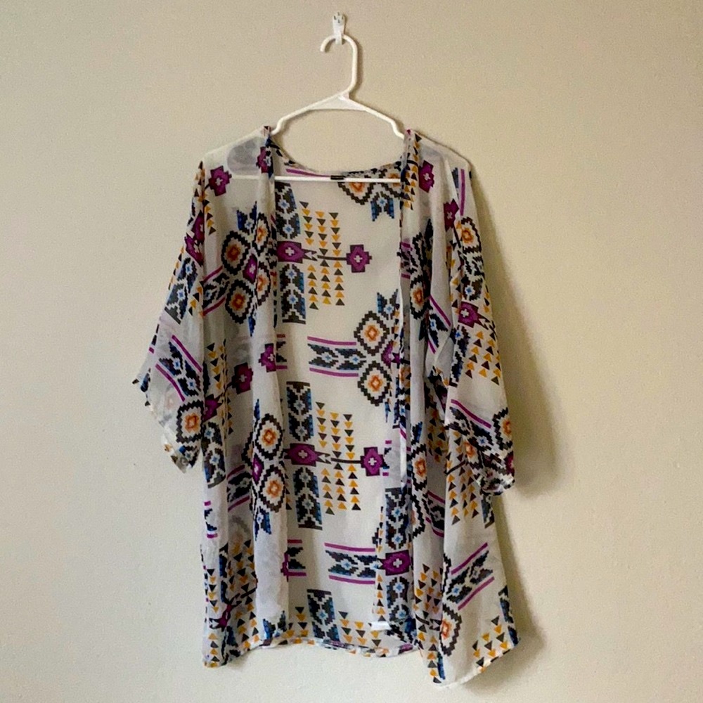 White Camisole with tribal patterns size large